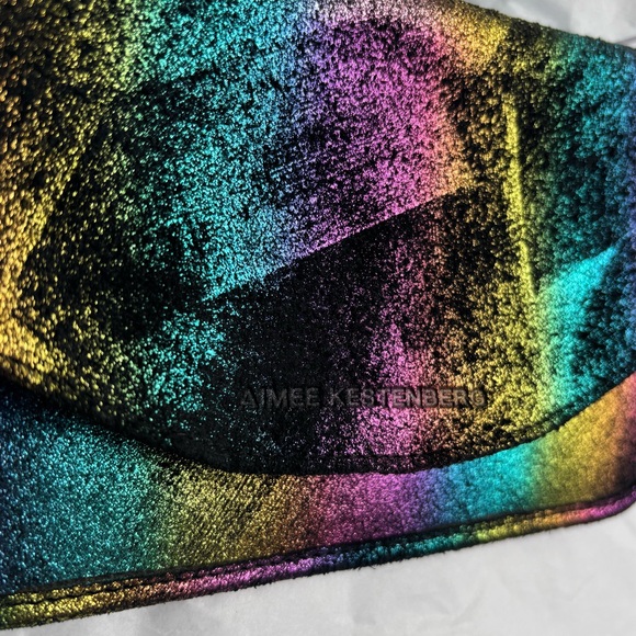 Aimee Kestenberg suede metallic rainbow flap wallet clutch - Picture 4 of 9